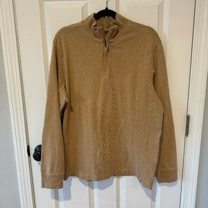 Vineyard Vines Tan Cotton‎ Quarter Zip Pullover Sweater - Size Large
